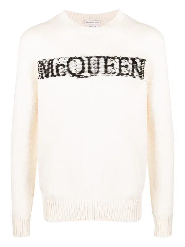 Alexander McQueen ロゴトレーナー Alexander McQueen logo-print Cotton Sweatshirt | Black