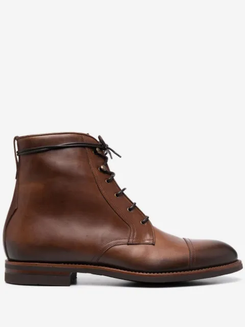 Scarosso shearling-lined lace-up leather boots