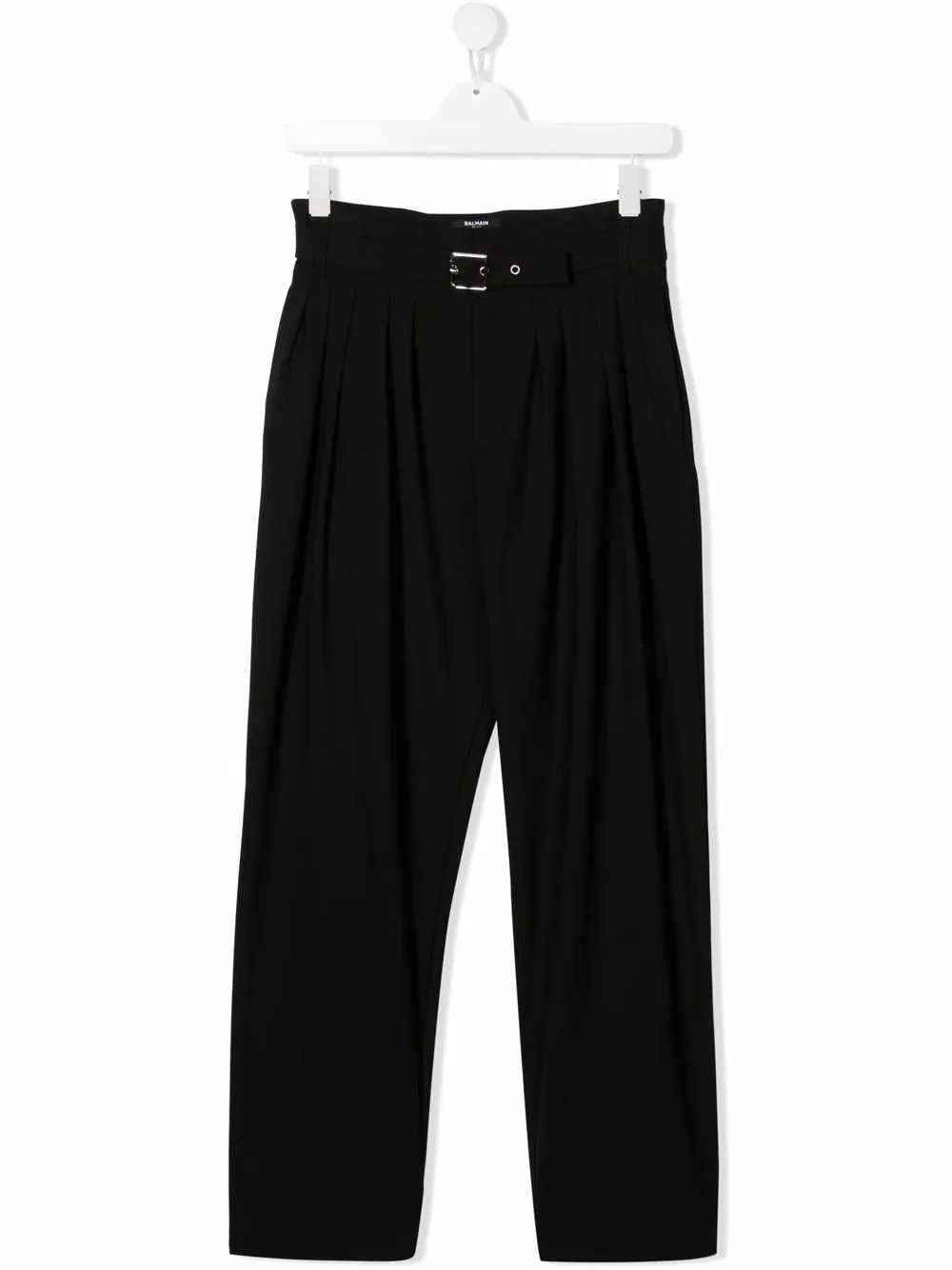 

Balmain Kids TEEN box pleat belted trousers - Black