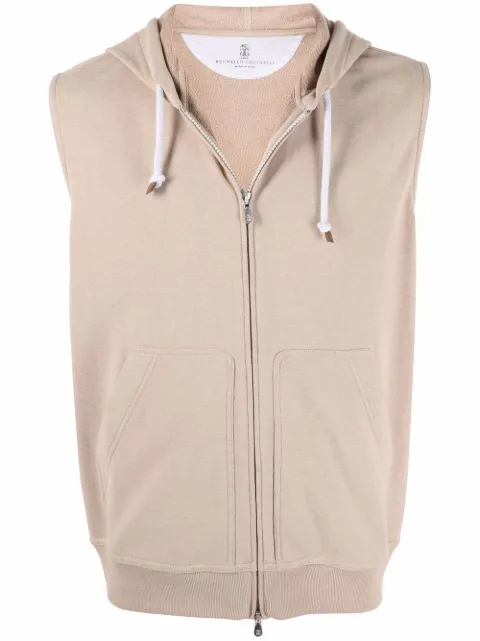 Brunello Cucinelli sleeveless zipped hoodie