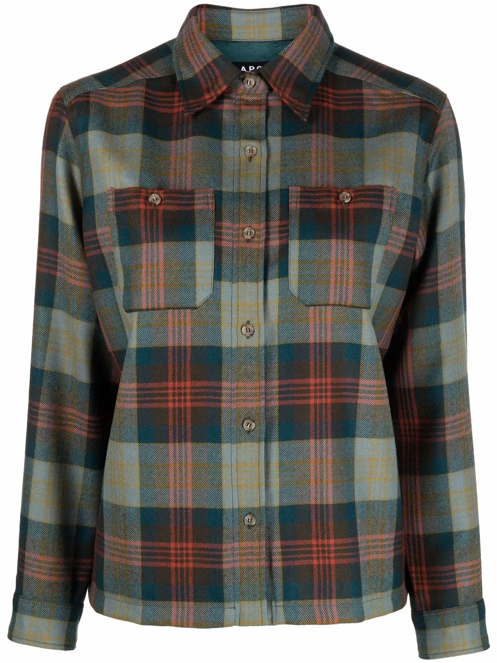 

A.P.C. camisa con estampado de cuadros - Verde