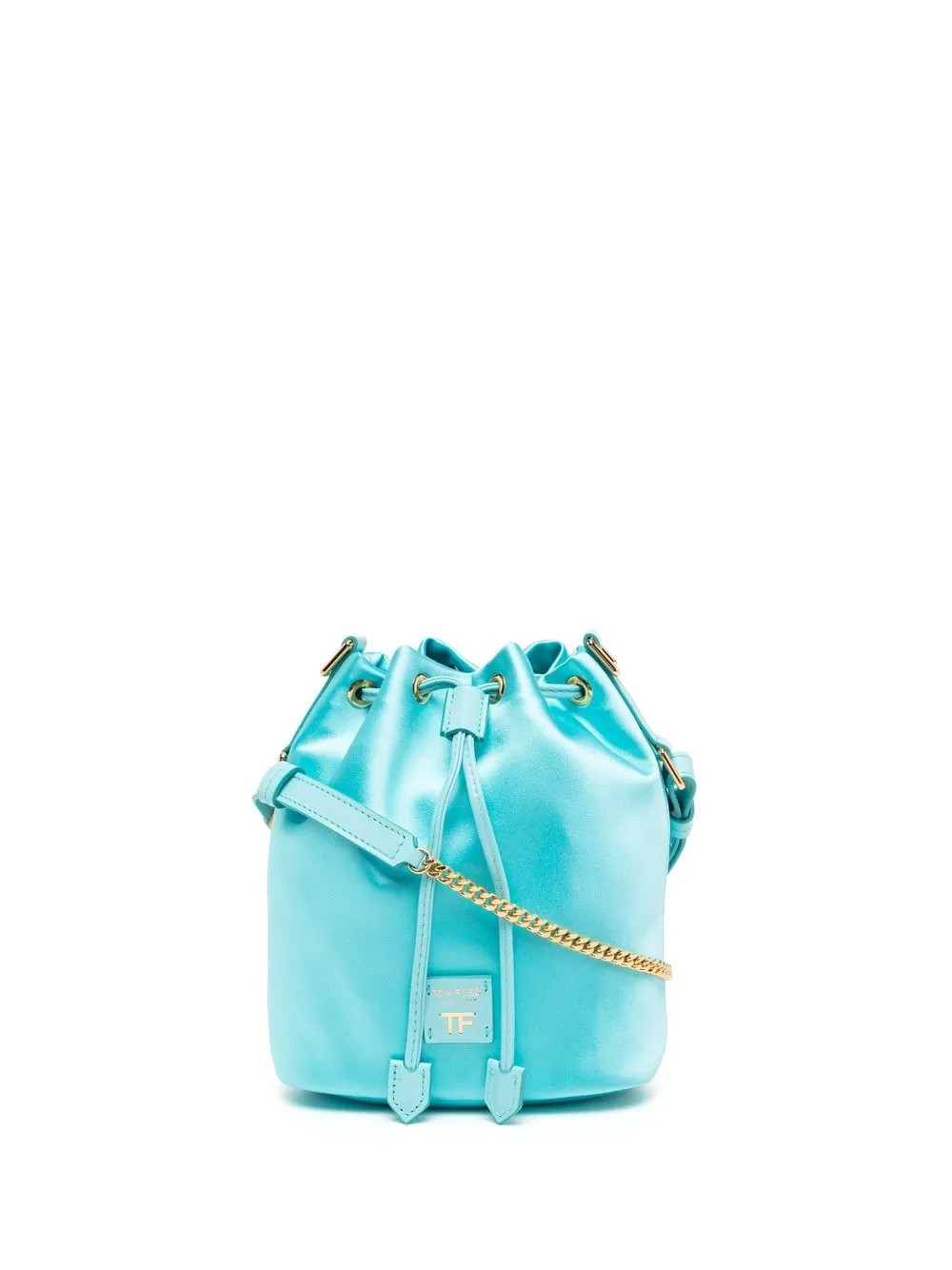 

TOM FORD logo-patch leather bucket bag - Blue