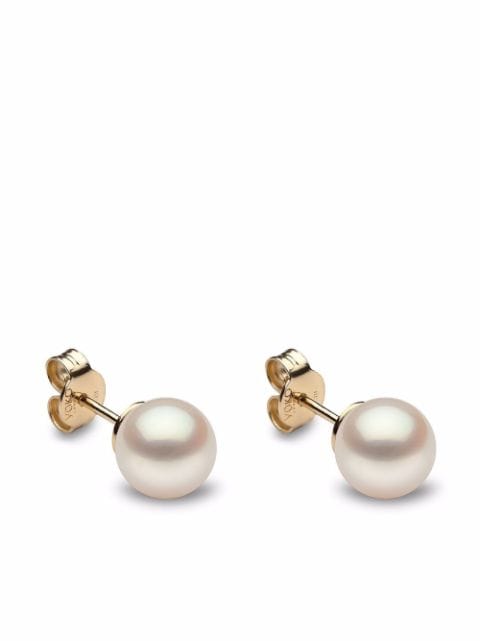 Yoko London 18kt yellow gold Classic 8mm Freshwater pearl stud earrings