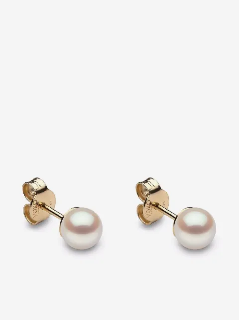 Yoko London 18kt yellow gold Classic 5mm Akoya pearl stud earrings