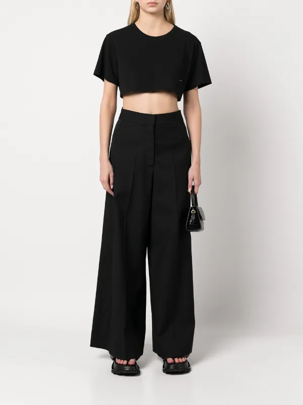 Alexander Wang DTC Twist Crop T-shirt | Black | FARFETCH