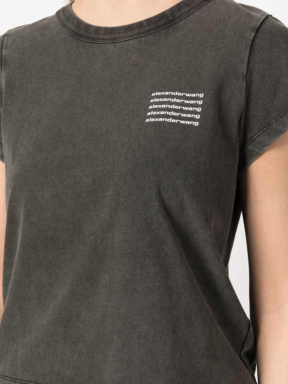 Alexander Wang acid-wash Logo T-shirt | Grey | FARFETCH