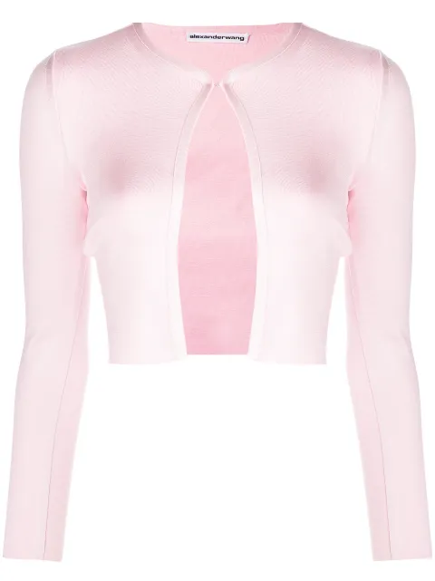 Alexander Wang bonded crew-neck cropped cardigan