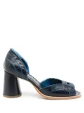Sarah Chofakian Secret Garden peep-toe pumps - Blue