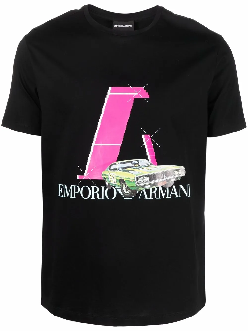 

Emporio Armani playera con estampado gráfico - Negro