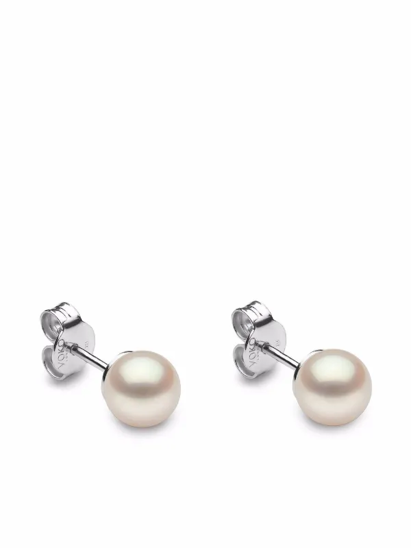 Yoko London 18kt White Gold Classic 6mm Freshwater Pearl Stud