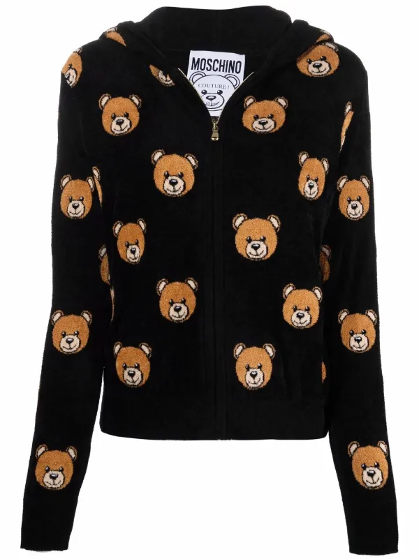 moschino teddy bear hoodie women's