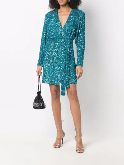 Samantha sequin-embellished wrap dress 