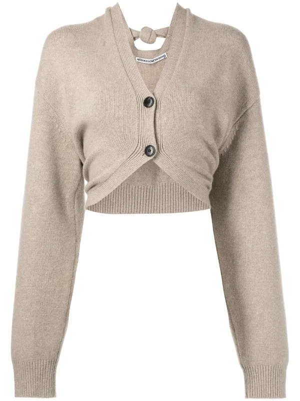 Alexander Wang knot-detail Cropped Wool Cardigan - Farfetch