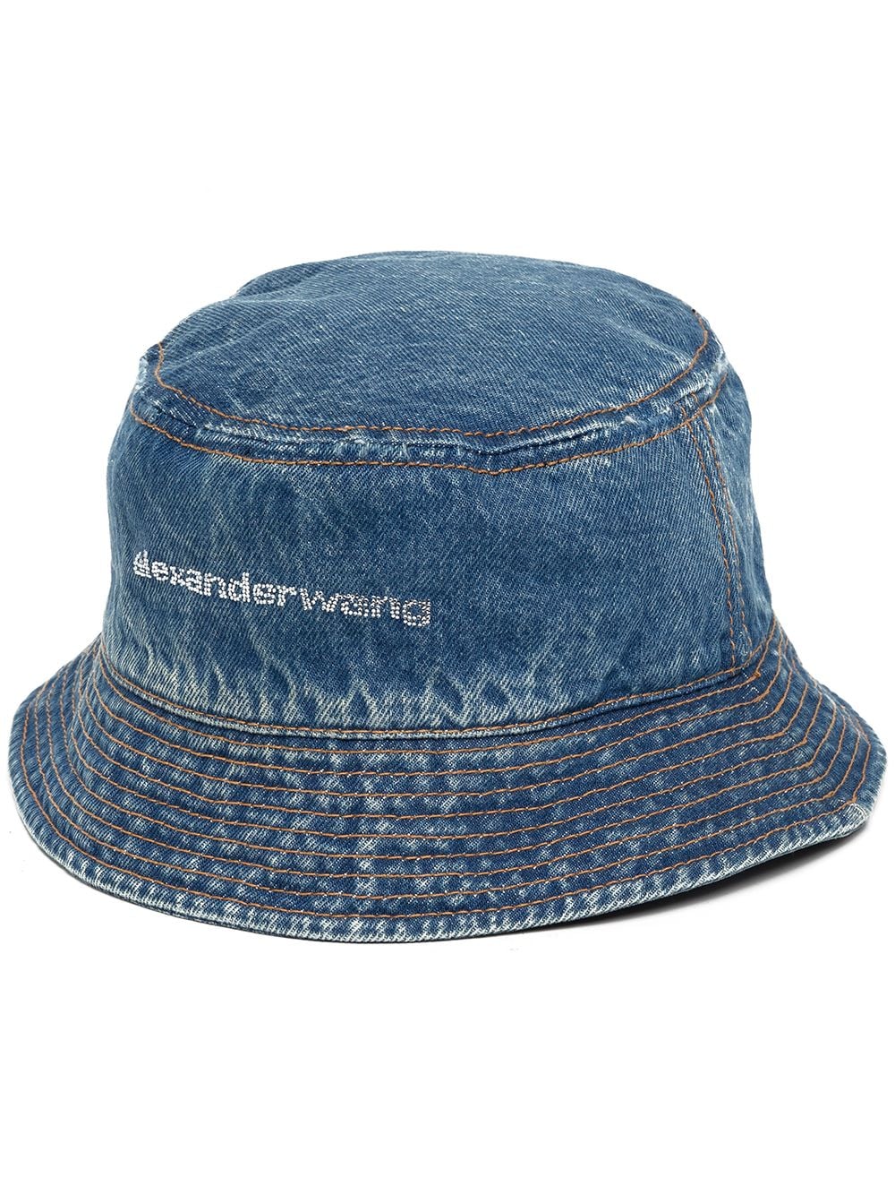 Image 1 of Alexander Wang logo-studded denim bucket hat
