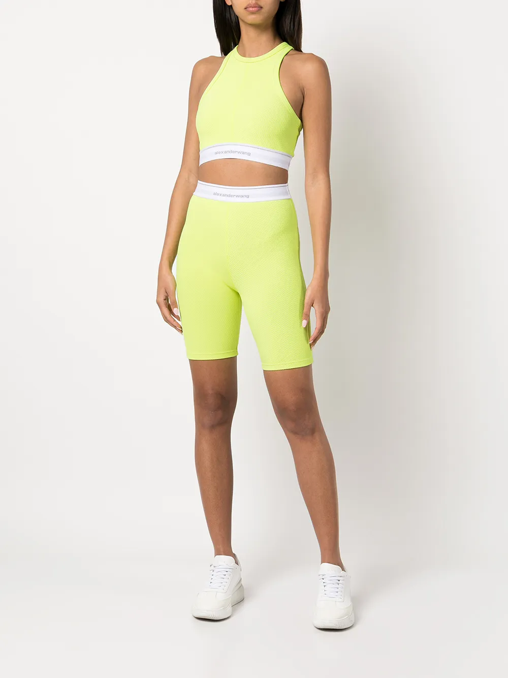 ALEXANDER WANG REFLECTIVE LOGO RACERBACK TOP