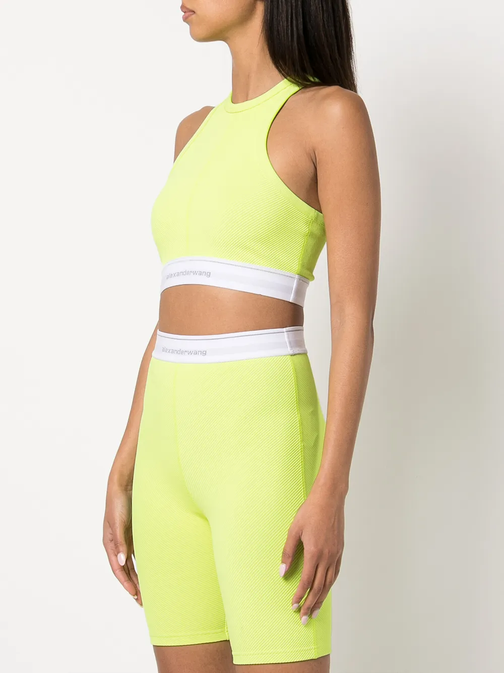 ALEXANDER WANG REFLECTIVE LOGO RACERBACK TOP