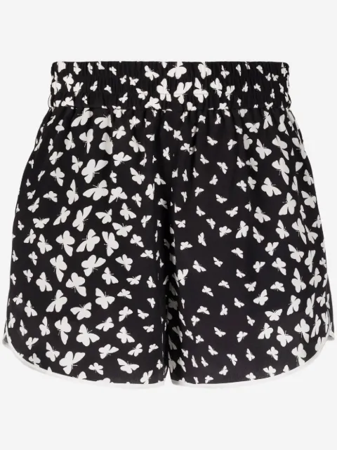 RED Valentino butterfly-print silk shorts