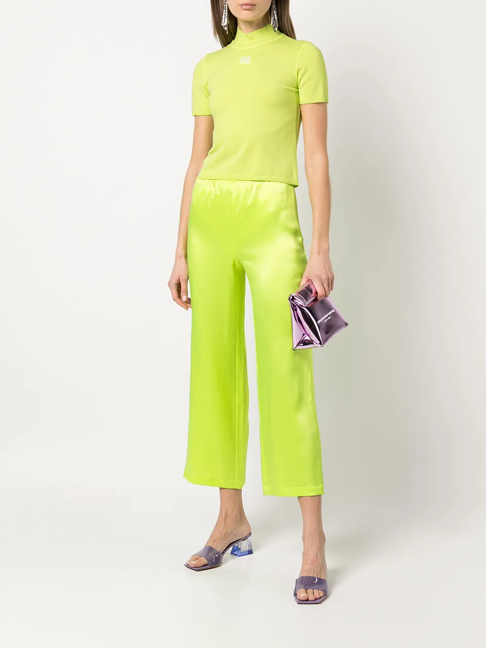 ALEXANDER WANG FINE-KNIT TURTLE NECK TOP