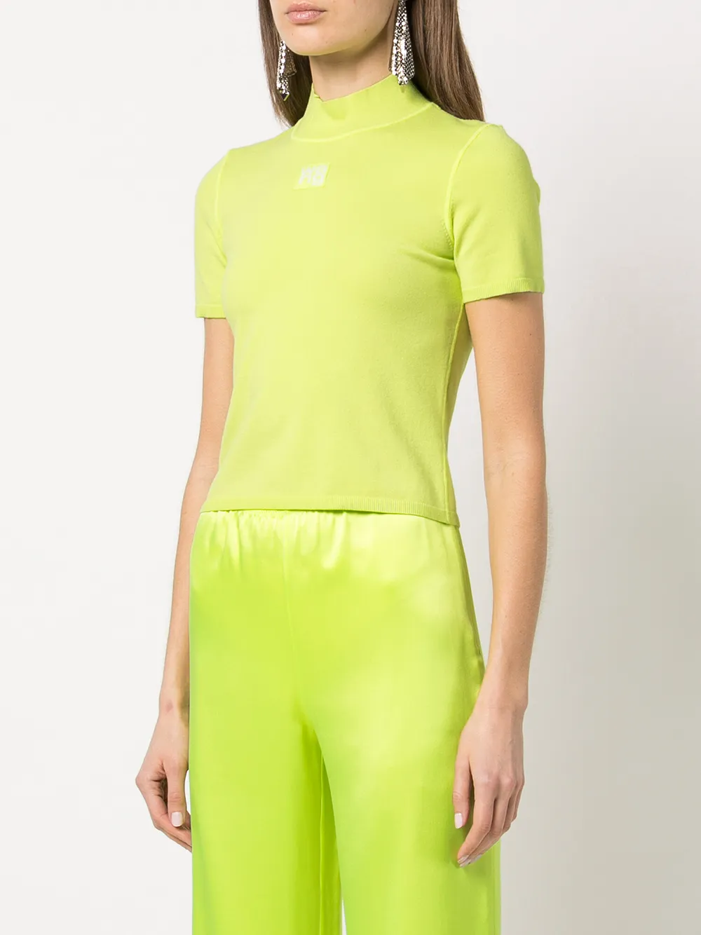 ALEXANDER WANG FINE-KNIT TURTLE NECK TOP