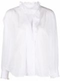 MARANT ÉTOILE ruffled high-neck blouse - White