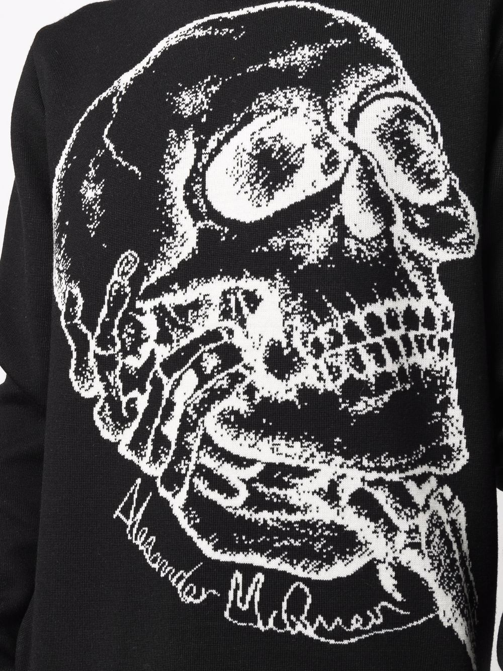 Shop Alexander Mcqueen Skull-print Long-sleeved Sweater In Black