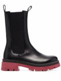 Scarosso chunky leather boots - Black