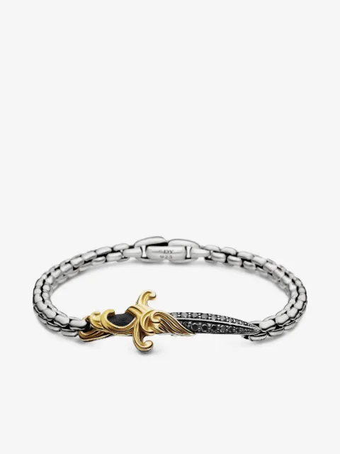 David Yurman 18kt yellow gold and sterling silver Waves Dagger bracelet (5mm)