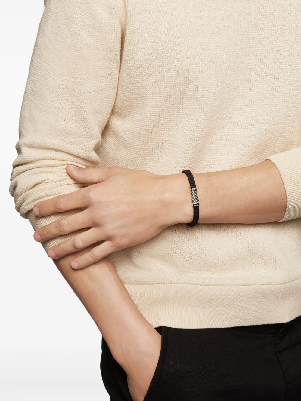 David Yurman sterling silver Chevron braided bracelet (6mm) | Image 2