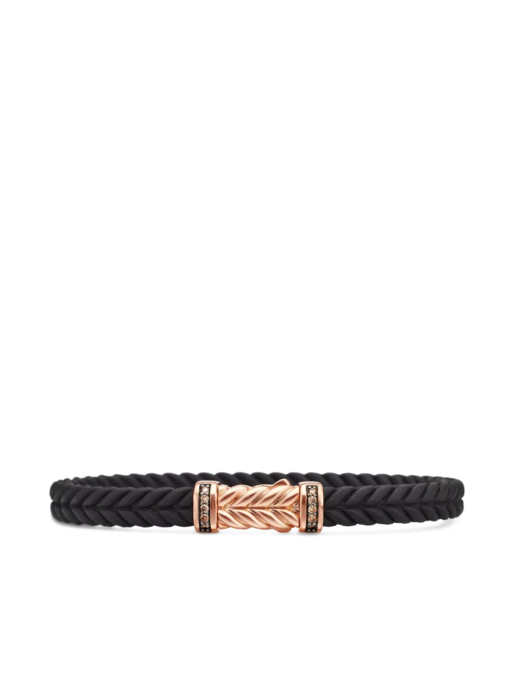 David Yurman Chevron ブレスレット 6mm 18Kローズゴールド - ブラック David Yurman Chevron ブレスレット 6mm 18Kローズゴールド - ブラック