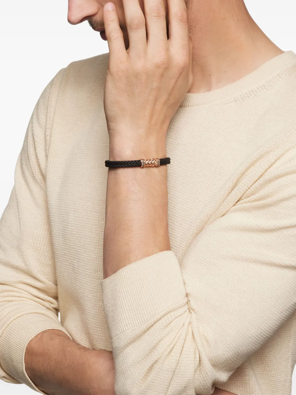 David Yurman 18K玫瑰金人字纹图案手链（6毫米） | Image 2