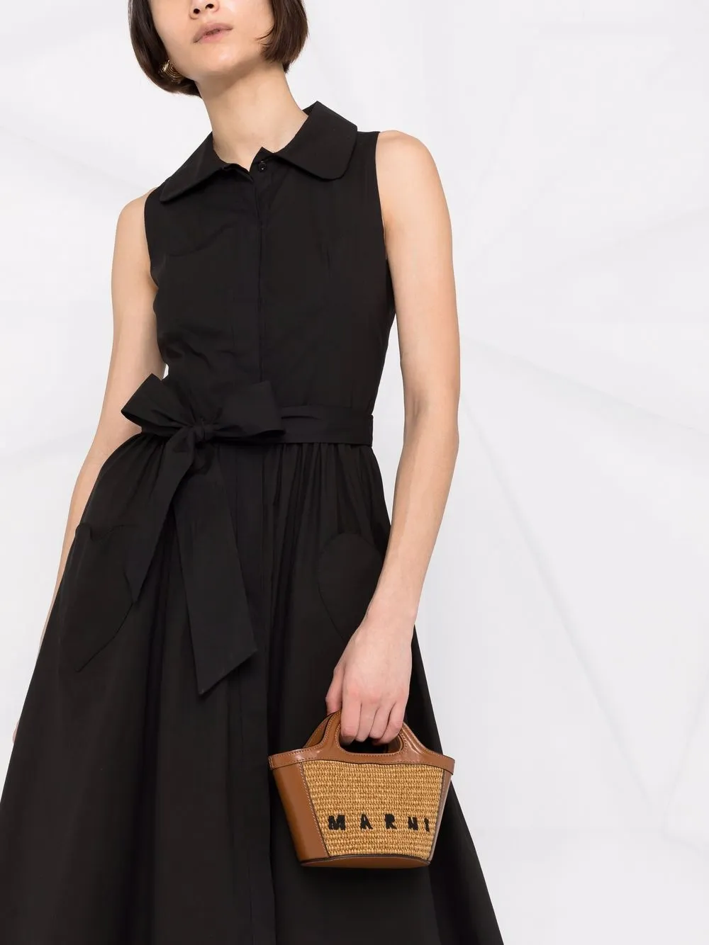 Moschino Midi-jurk met ceintuur Zwart