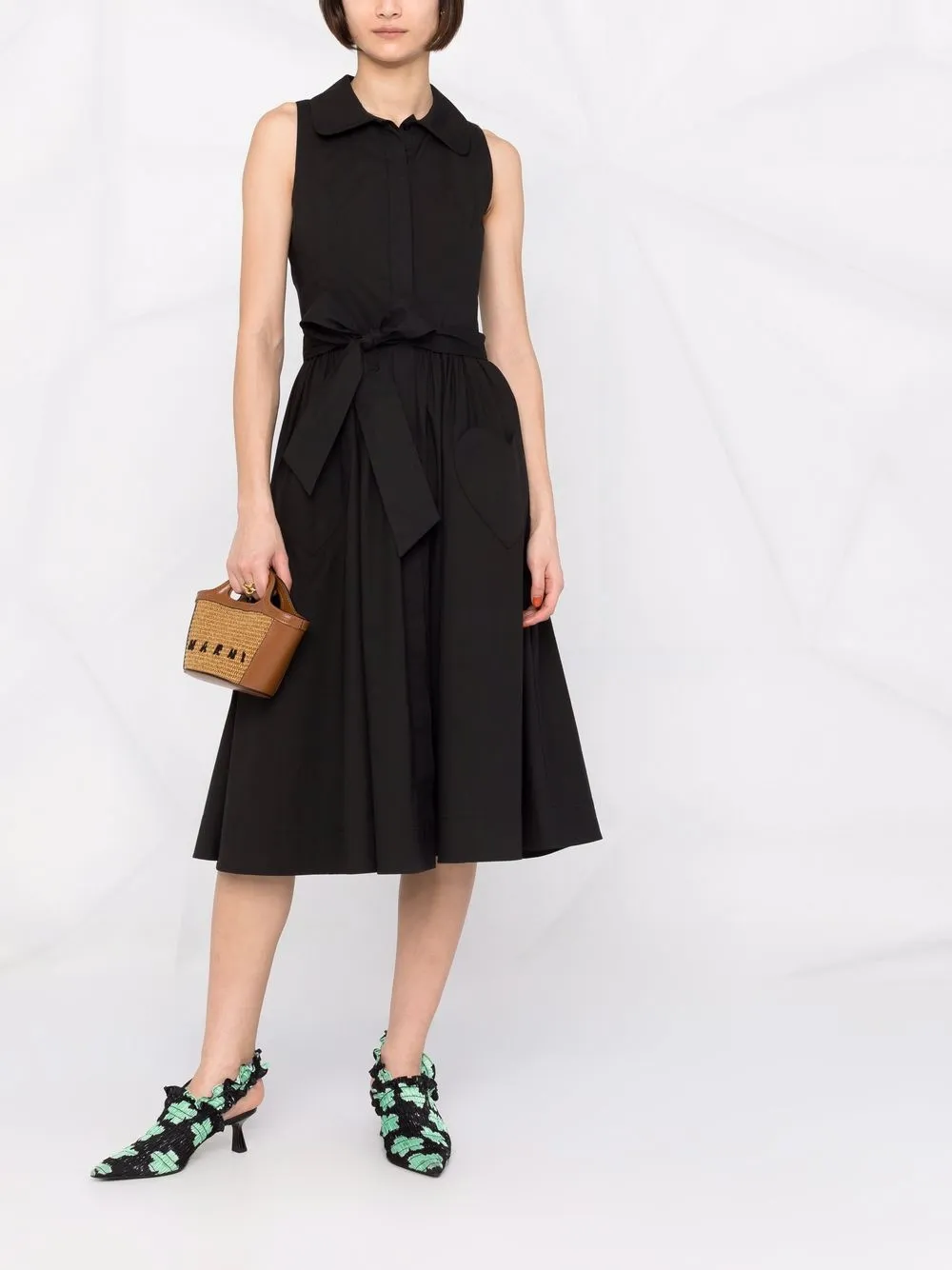 Moschino Midi-jurk met ceintuur Zwart