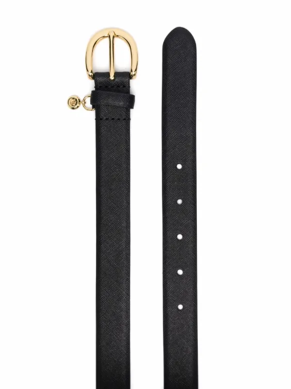 Lauren Ralph Lauren レザー ベルト　ロゴチャーム　xs 黒 Lauren Ralph Lauren チャーム レザーベルト 通販 - FARFETCH