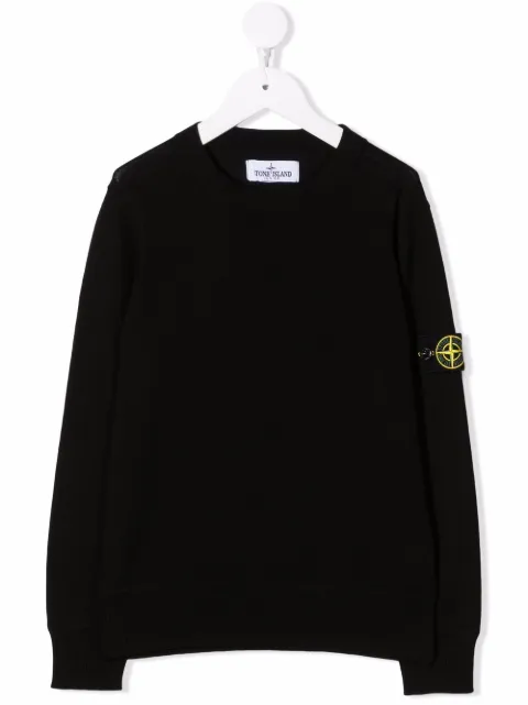 Stone Island Junior كنزة بشارة شعار على الكم