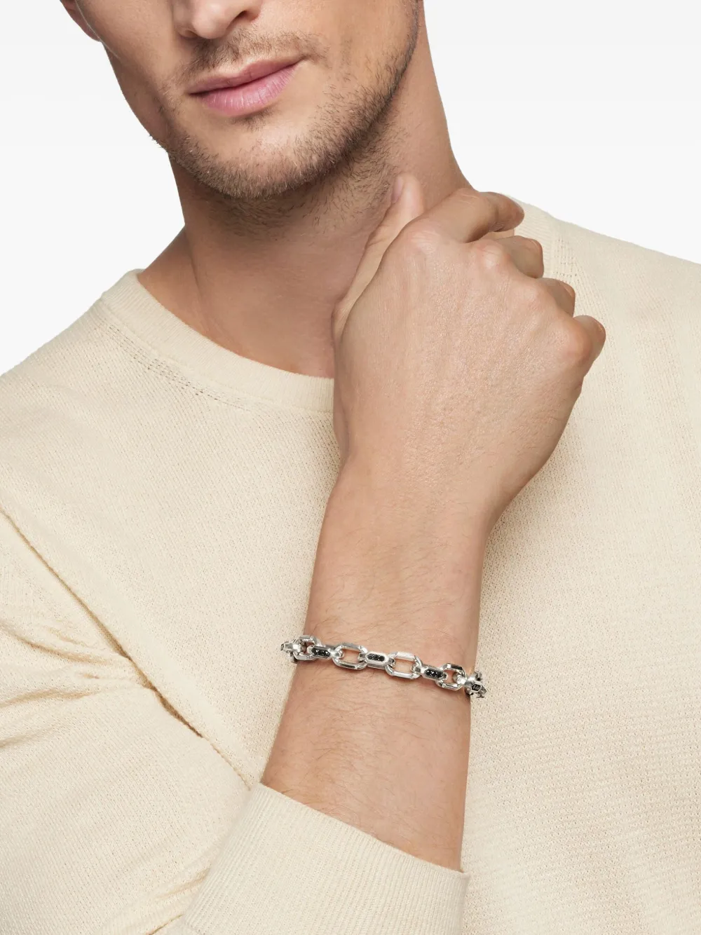 David Yurman pulsera Hex en plata de ley con eslabones de 9.5mm | Image 2