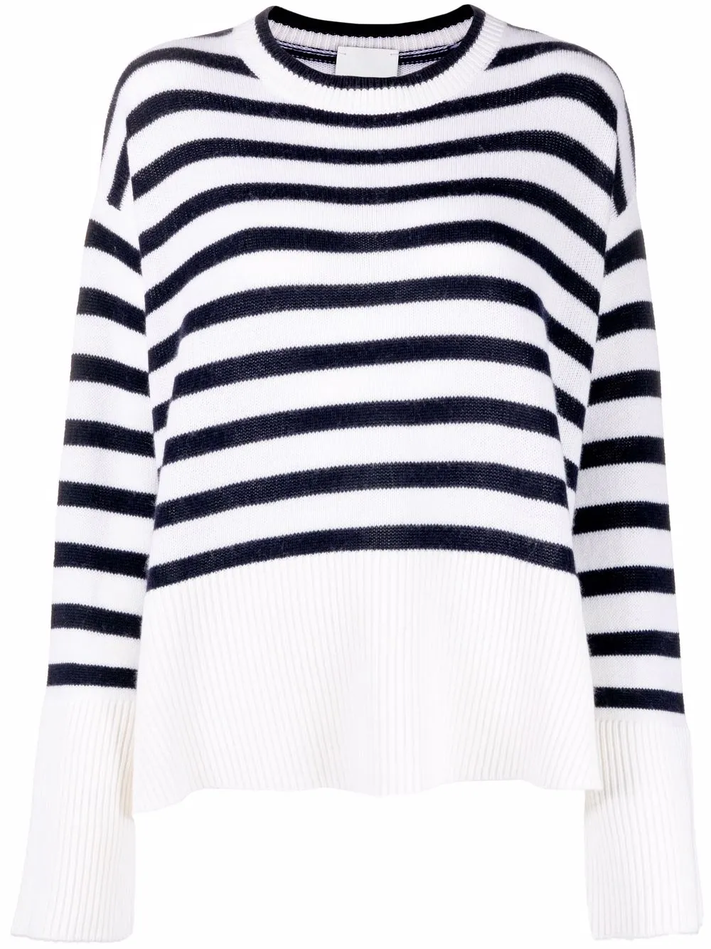 

Allude stripe-pattern long-sleeved top - White