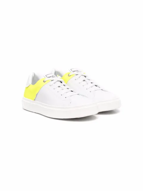 Balmain Kids TEEN colour-block leather trainers