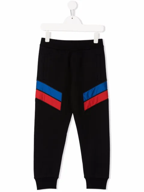 Moncler Enfant panelled logo-patch joggers