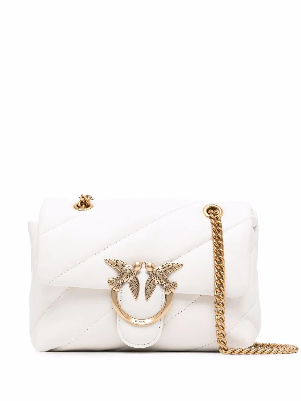 

PINKO bolsa de hombro capitonada Love Birds - Blanco