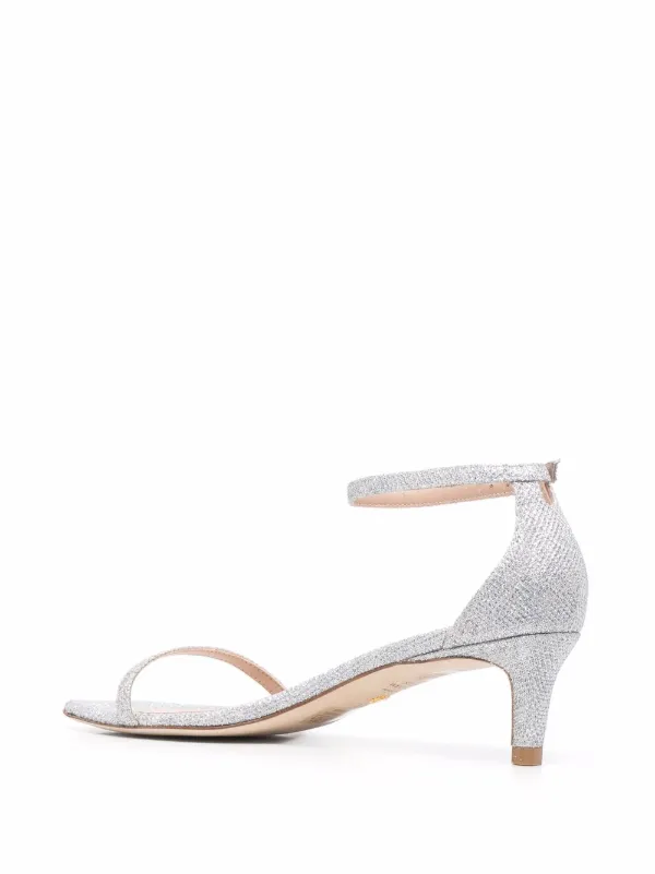 Stuart Weitzman glitter-strap low-heel 