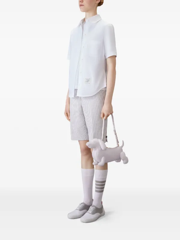 Thom Browne Hector Pebbled Leather Shoulder Bag | Pink | FARFETCH