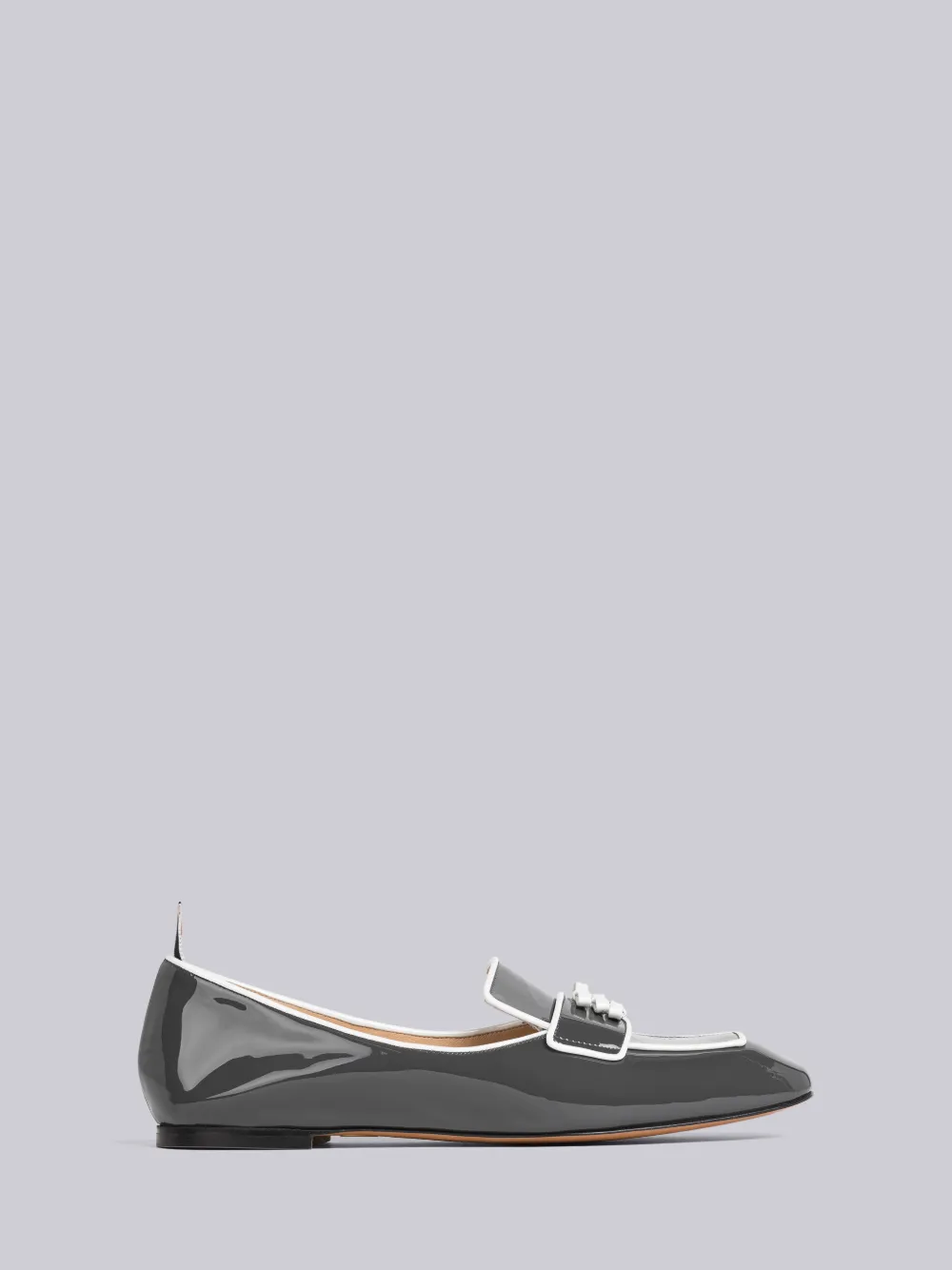 Thom Browne Bow-embellished Trimmed Loafers In Grey