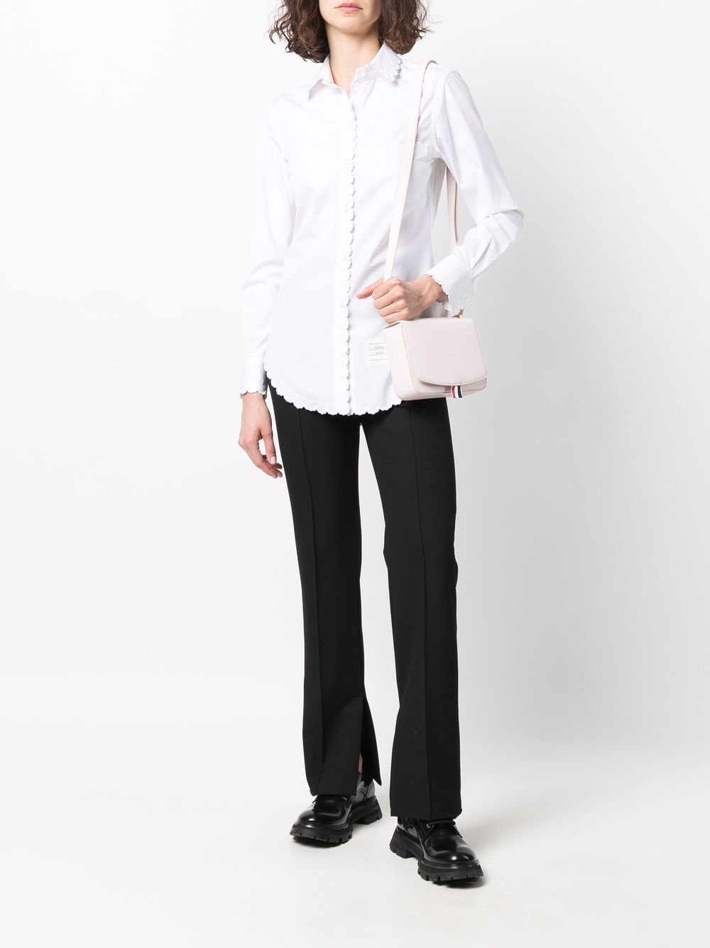 Thom Browne T-shirt met gewelfde rand - Wit