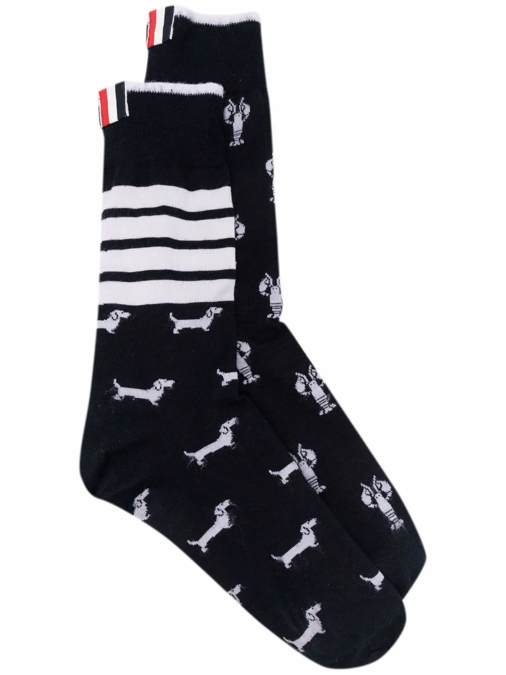 

Thom Browne calcetines con motivo Hector y 4-Bar - Azul