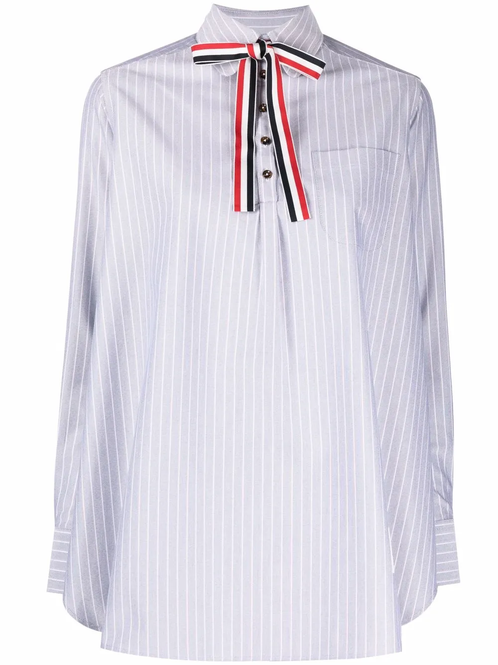 

Thom Browne camisa tipo blusón con motivo de rayas RWB - Azul