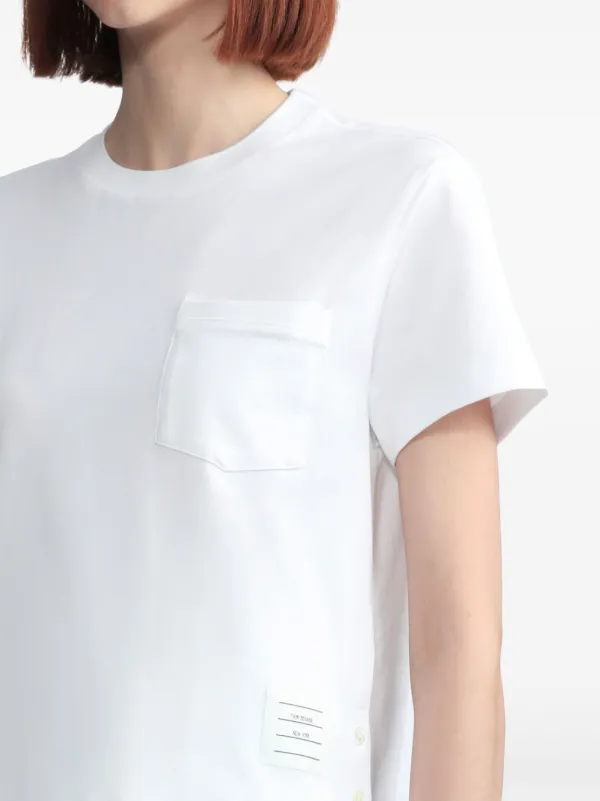 Tシャツ・カットソー Thom Browne 'Rwb' White Cotton T-Shirt Thom Browne RWB-stripe Cotton T-shirt | White | FARFETCH