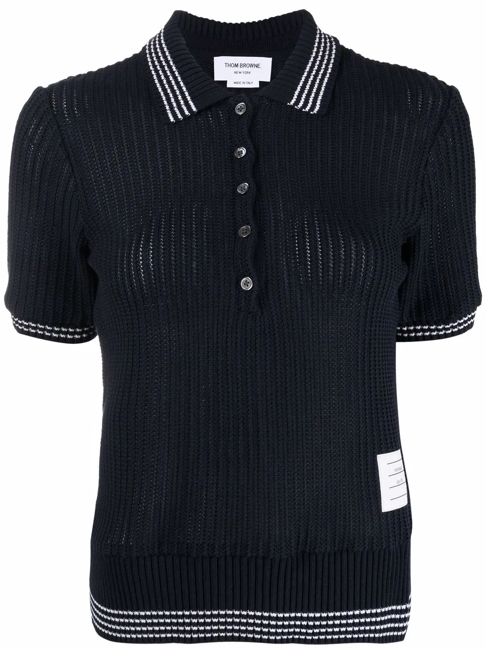 

Thom Browne playera tipo polo con puños de canalé - Azul