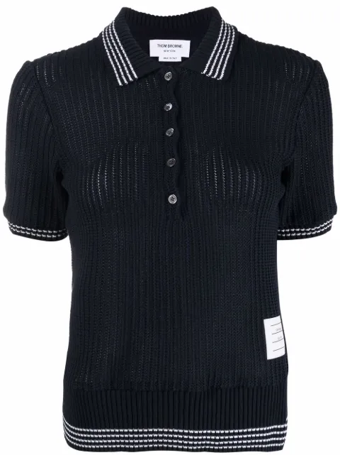 short-sleeve rib cuff polo shirt