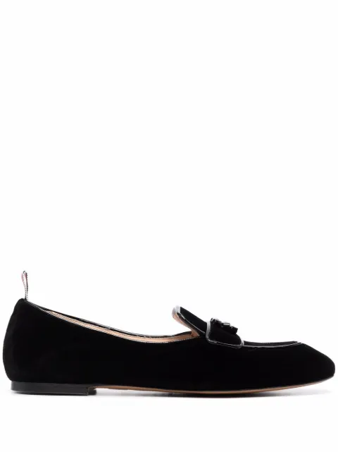 Thom Browne bow-embellished velvet loafers