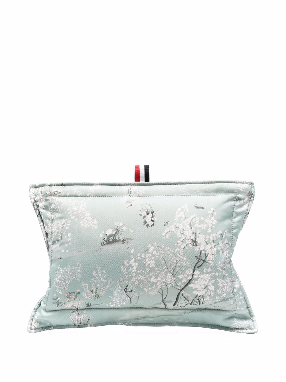 Thom Browne Small Floral-print Pillow Clutch In Green